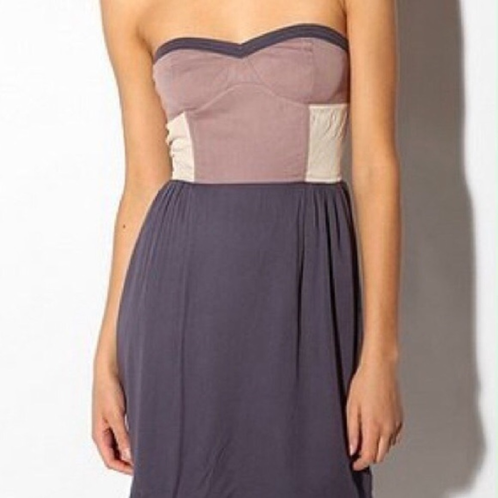 UO Sparkle and Fade Purple Strapless Dress